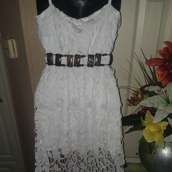 NWOT Handmade Lace Mini Dress. - Picture 6 of 6